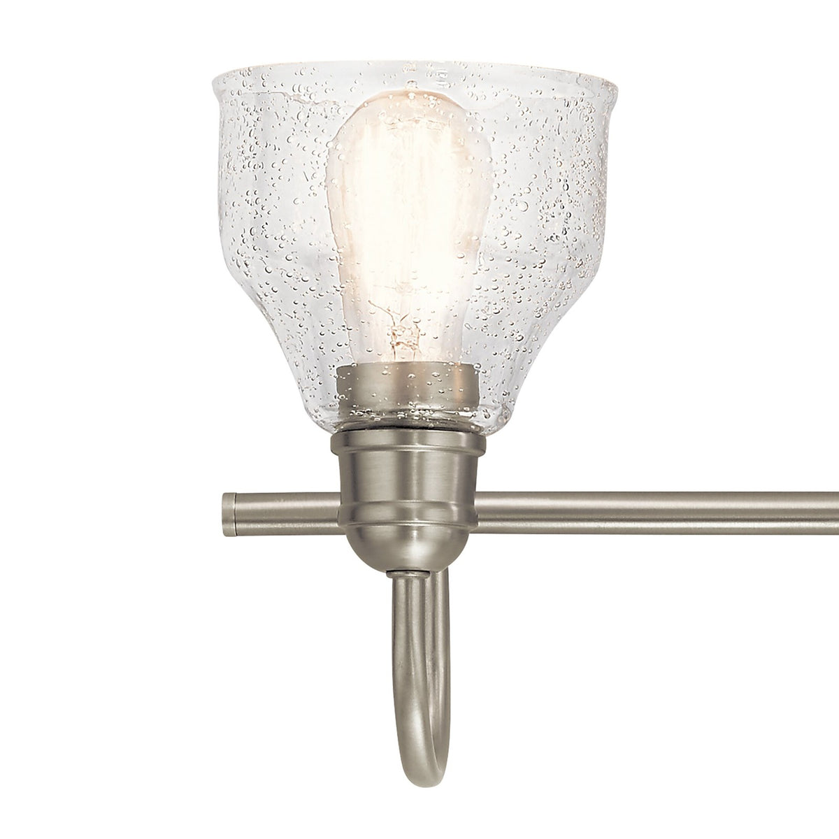 Kichler Avery 24in 3-Light Vanity Light | Brushed Nickel and Clear Seeded Glass | Bathroom Vanity | 24 x 9 in | Model 45973NI