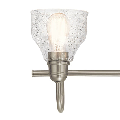 Kichler Avery 24in 3-Light Vanity Light | Brushed Nickel and Clear Seeded Glass | Bathroom Vanity | 24 x 9 in | Model 45973NI