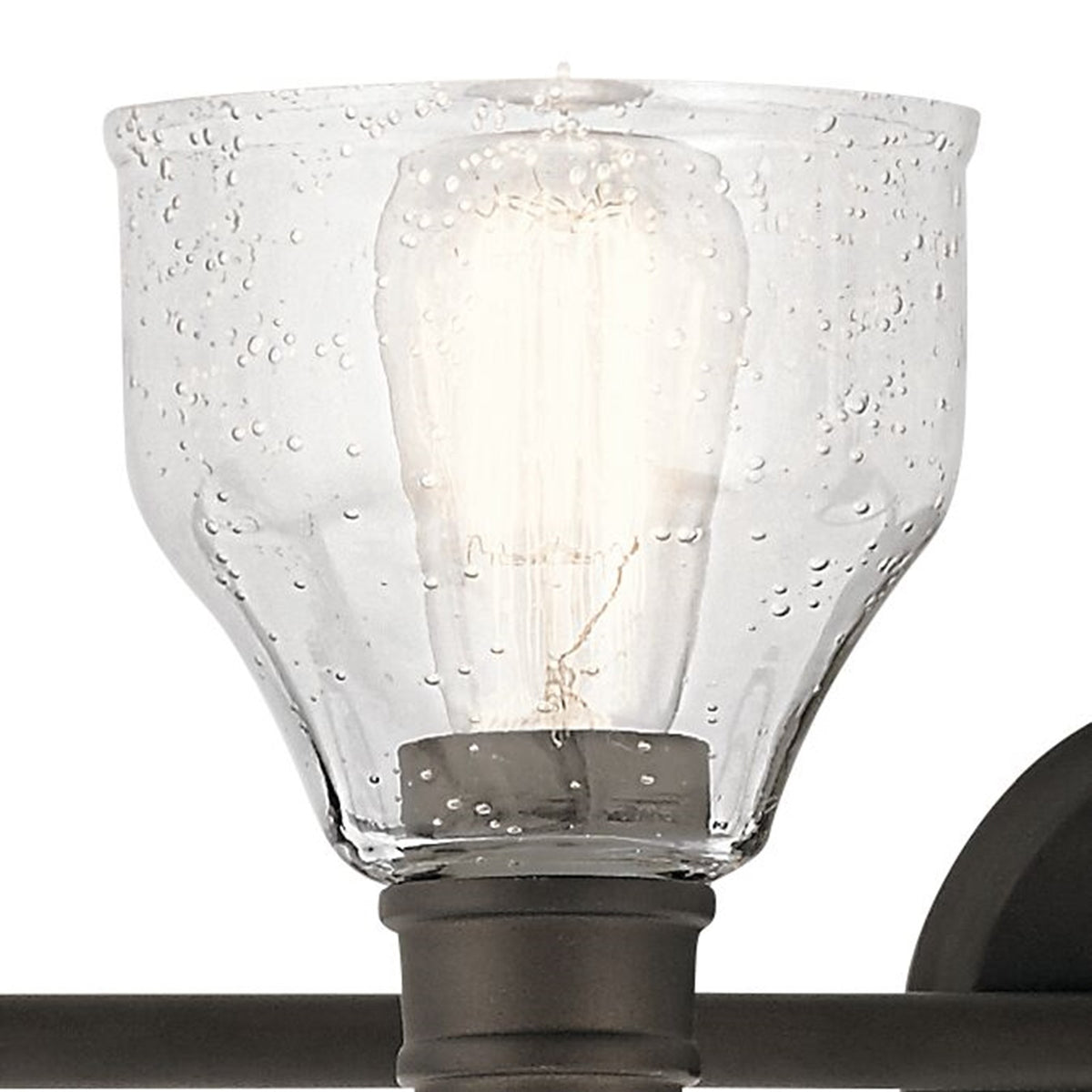 Kichler Avery 33in 4-Light Bath Vanity Light | Olde Bronze and Clear Seeded Glass | Bathroom Vanity | 33 x 9 in | Model 45974OZ
