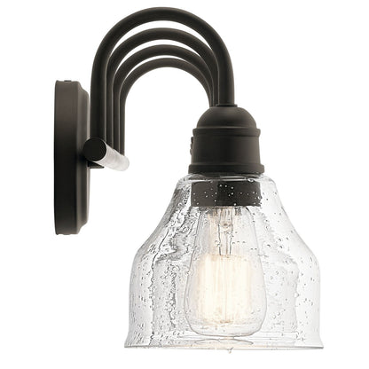 Kichler Avery 33in 4-Light Bath Vanity Light | Olde Bronze and Clear Seeded Glass | Bathroom Vanity | 33 x 9 in | Model 45974OZ