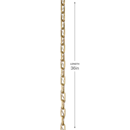 Kichler 36in Heavy Duty Square Accessory Chain | Lacquered Brass Brass | Ceiling Fan Extension | 36 x 1 in | Model 4902LBR