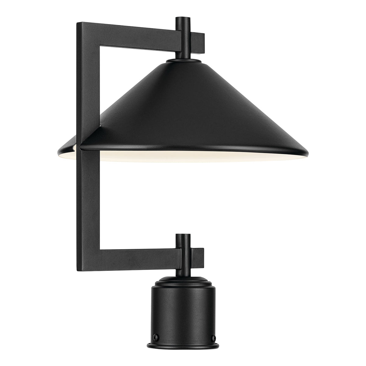 Kichler Ripley 16in 1-Light Outdoor Post Light | Black Aluminum | Entryway & Garden | 16 x 12 in | Model 49063BK