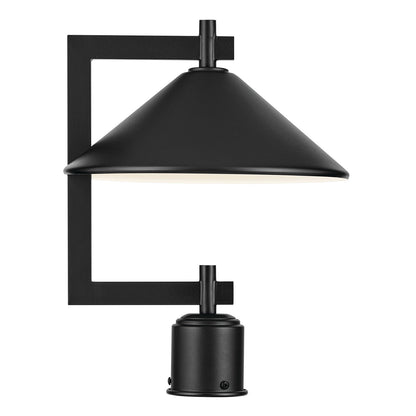 Kichler Ripley 16in 1-Light Outdoor Post Light | Black Aluminum | Entryway & Garden | 16 x 12 in | Model 49063BK
