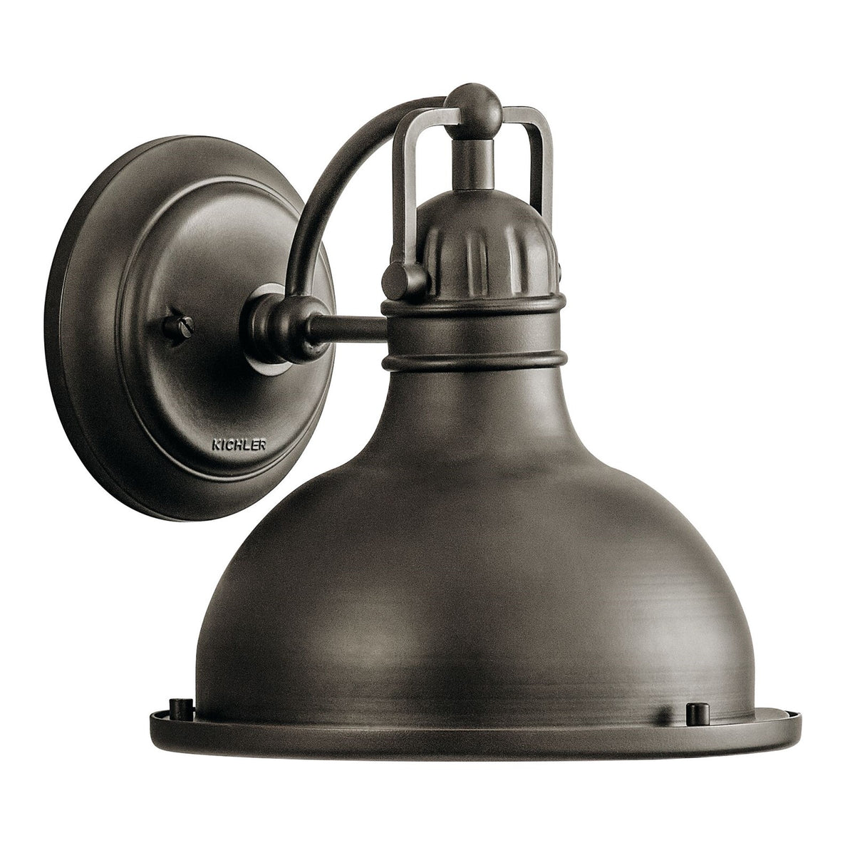 Kichler Hatteras Bay 9in Outdoor Wall Sconce | Olde Bronze and Clear Fresnel Lens | Covered Patio & Entryway | 9 x 9.5 x 10 in | Model 49065OZ