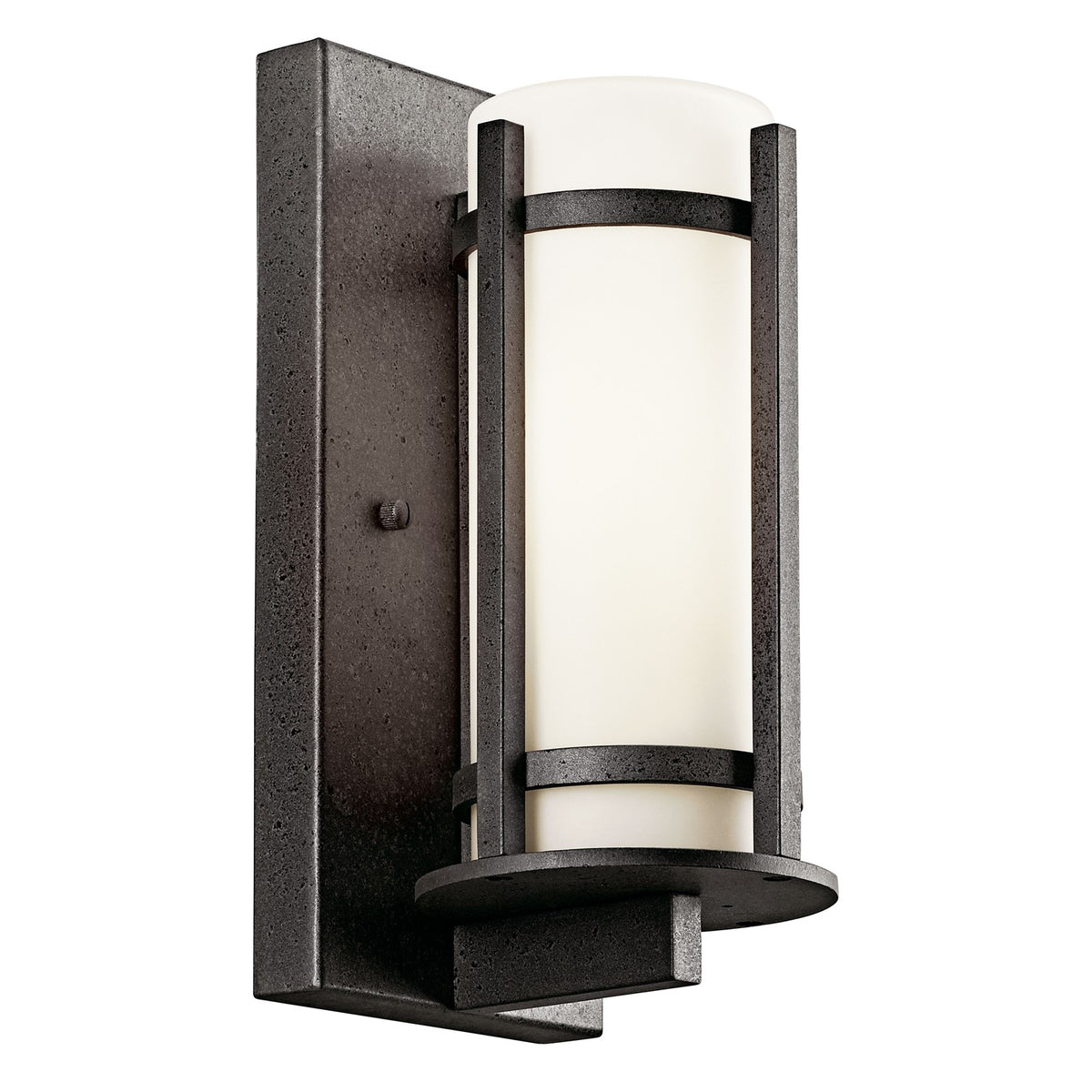 Kichler Camden Outdoor Wall 1Lt Fluor, Anvil Iron, Opal Etch Glass