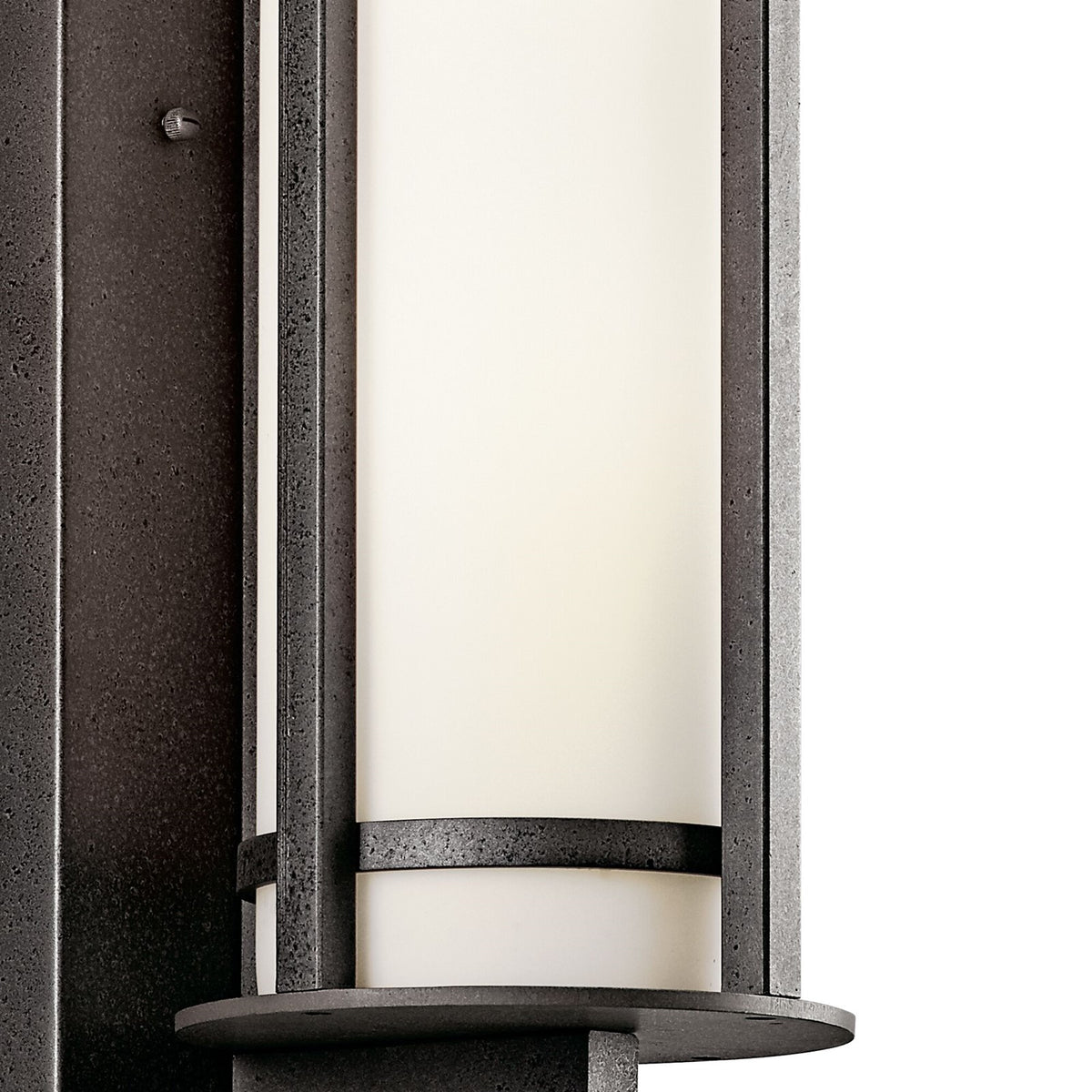 Kichler Camden 6.25in 2-Light Outdoor Wall Sconce | Anvil Iron and Opal Etched Glass | Covered Porch & Patio | 6.25 x 19.5 in | Model 49120AVI