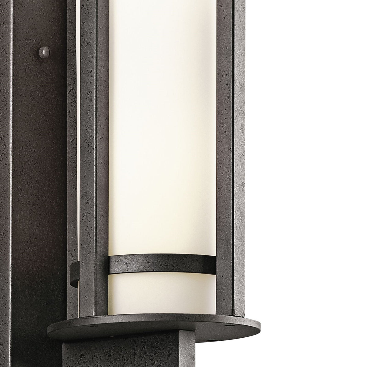 Kichler Camden 9in 3-Light Outdoor Wall Sconce | Lodge Anvil Iron and Opal Etched Glass | Covered Porch & Patio | 9 x 26 in | Model 49122AVI