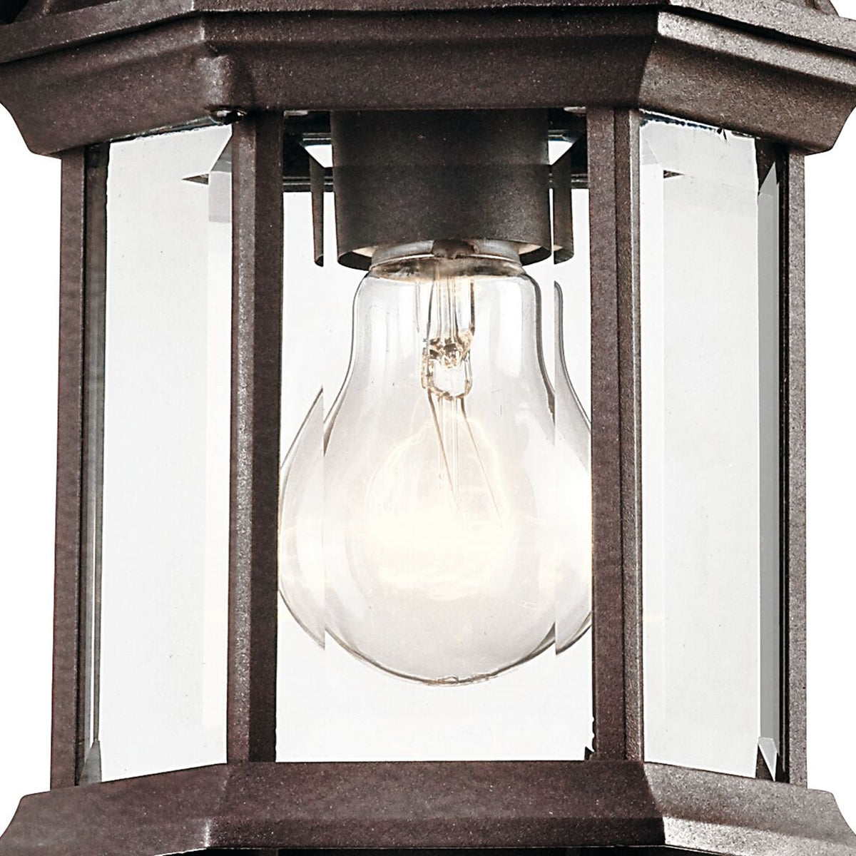 Kichler Barrie 6in 1-Light Outdoor Wall Sconce | Traditional Tannery Bronze and Clear Beveled Glass | Covered Patio & Entryway | Model 49183TZ