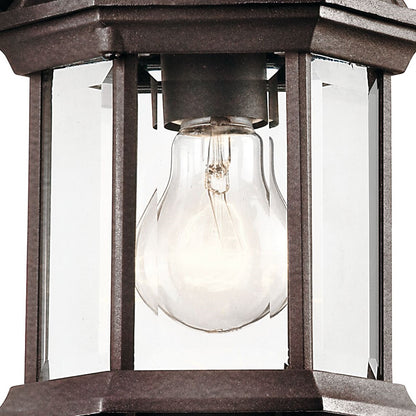 Kichler Barrie 6in 1-Light Outdoor Wall Sconce | Traditional Tannery Bronze and Clear Beveled Glass | Covered Patio & Entryway | Model 49183TZ