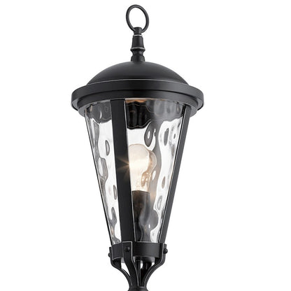 Kichler 1 Light Outdoor Post Mount, Black with Silver Highlights