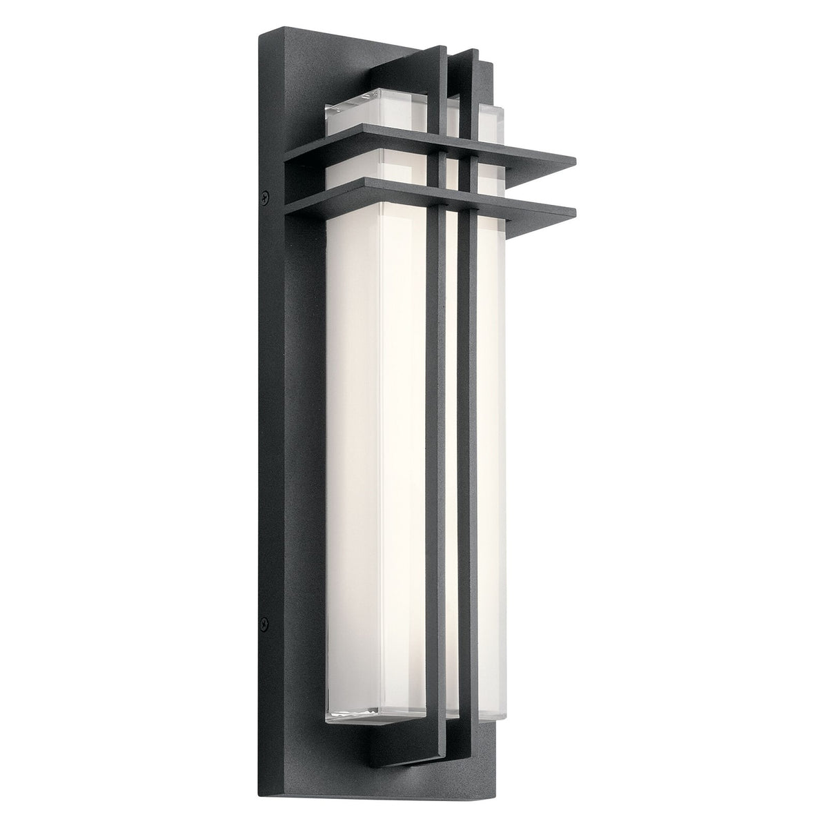Kichler Manhattan 16in Outdoor Wall LED | Contemporary Textured Black | Entryway & Patio | 5 x 4 x 16 in | Model 49297BKTLED