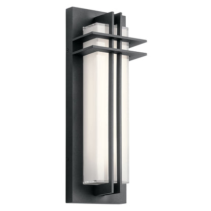 Kichler Manhattan 16in Outdoor Wall LED | Contemporary Textured Black | Entryway & Patio | 5 x 4 x 16 in | Model 49297BKTLED