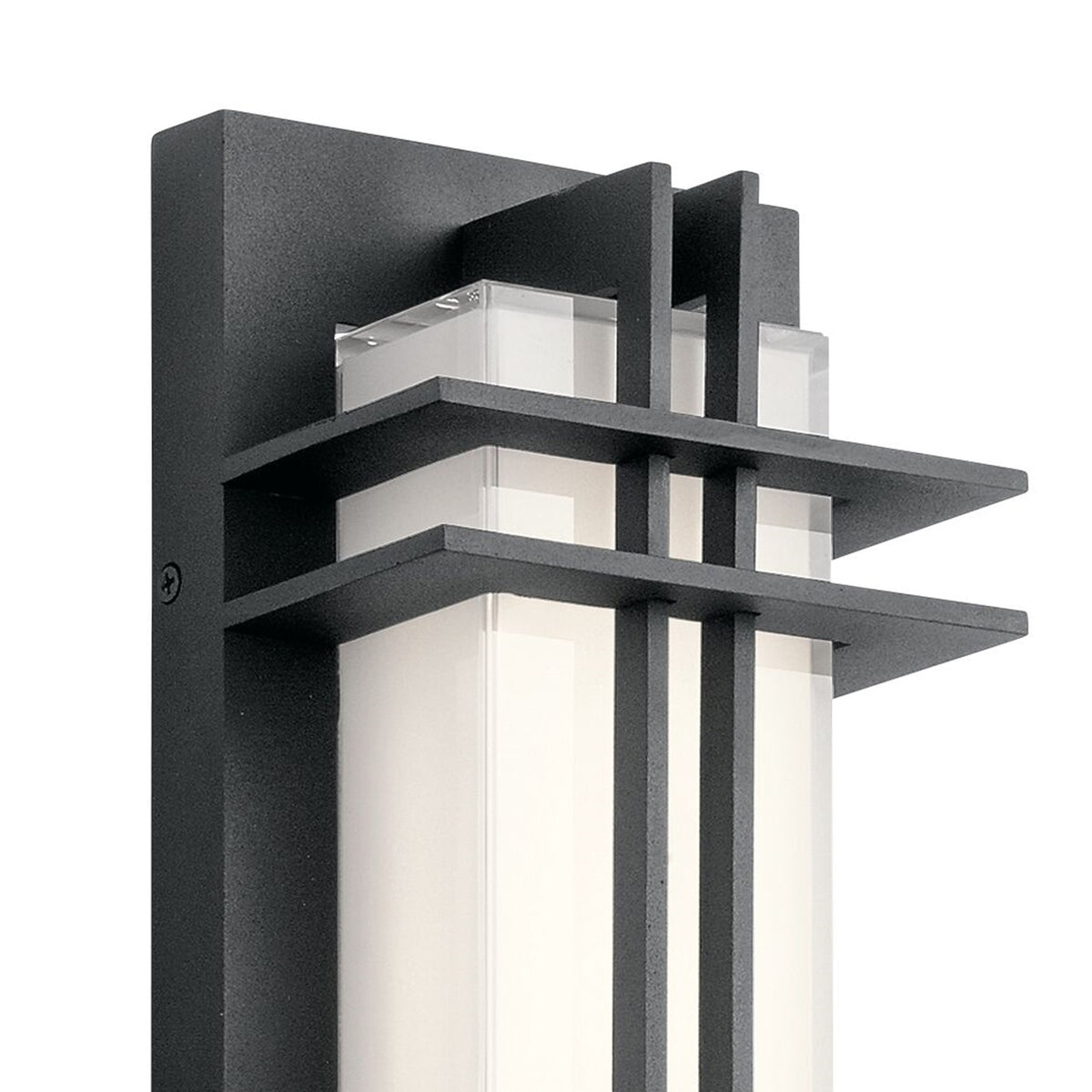 Kichler Manhattan 16in Outdoor Wall LED | Contemporary Textured Black | Entryway & Patio | 5 x 4 x 16 in | Model 49297BKTLED