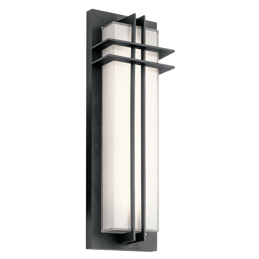 Kichler Manhattan 22in Outdoor Wall Light | Contemporary Textured Black | Entryway & Patio | 7 x 4 x 22 in, Wet Rated | Model 49298BKTLED