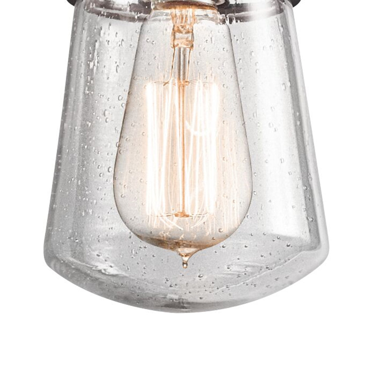 Kichler Lyndon 5in 1-Light Outdoor Pendant | Transitional Architectural Bronze and Clear Seeded Glass | Covered Patios & Entryways | Model 49446AZ