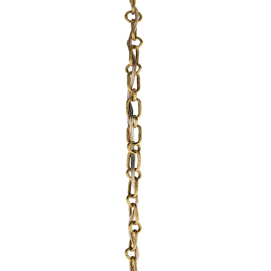 Kichler Accessory 36in Round Decorative Chain | Lacquered Brass Steel | Ceiling Fan Extension | 36 x 0.75 in | Model 4945LBR