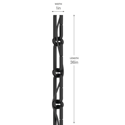 Kichler Accessory 36in Square Decorative Chain | Black Steel | Pendant & Chandelier Extension | 36 in L x 1 in W | Model 4946BK