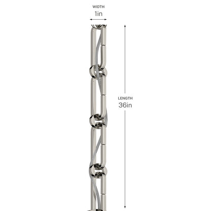 Kichler Accessory 36in Square Decorative Chain | Polished Nickel Steel | Ceiling Fan Extension & Lighting Fixture Drop | 36 x 1 in | Model 4946PN