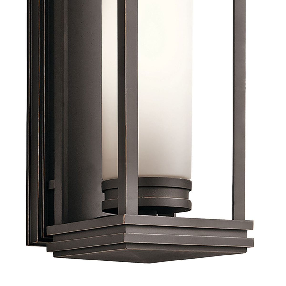 Kichler South Hope 28in 2-Light Outdoor Wall Sconce | Transitional Rubbed Bronze and Satin Etched Opal Glass | Covered Porch | Model 49499RZ