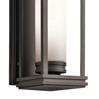 Kichler South Hope 28in 2-Light Outdoor Wall Sconce | Transitional Rubbed Bronze and Satin Etched Opal Glass | Covered Porch | Model 49499RZ