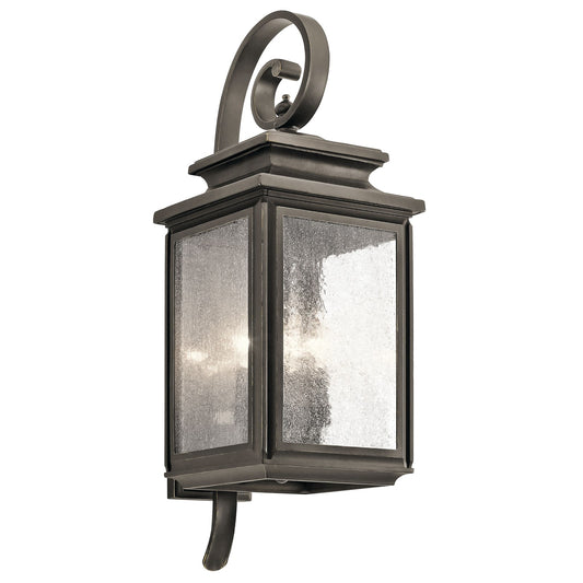 Kichler Wiscombe Park 26in 4-Light Outdoor Wall Sconce | Traditional Olde Bronze and Clear Seeded Glass | Entryway & Covered Patio | Model 49503OZ