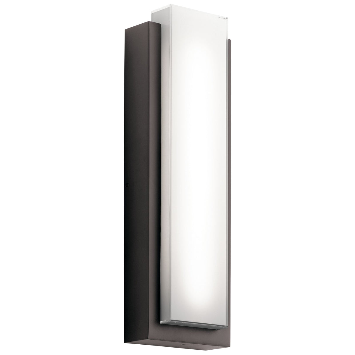Kichler Dahlia 8in 2-Light LED Outdoor Wall Sconce | Contemporary Architectural Bronze and White Glass | Entryway & Covered Patio | Model 49558AZLED