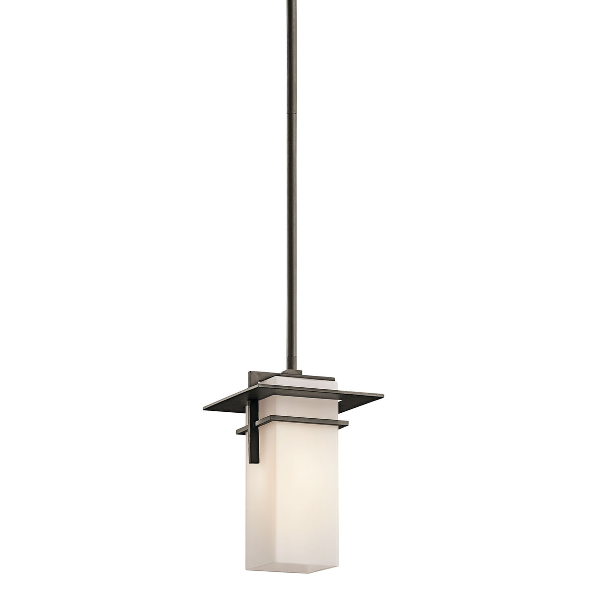 Kichler Caterham 6.5in 1-Light Mini Pendant | Olde Bronze and Satin Etched Opal Glass | Kitchen Island & Dining Room | 6.5 x 10 in | Model 49640OZ