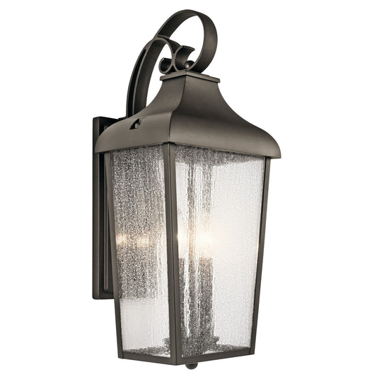 Kichler Forestdale 2-Light Outdoor Wall Lantern | Olde Bronze Aluminum Clear Seeded Glass | Covered Patio & Entryway | 10 x 21.5 in | Model 49737OZ