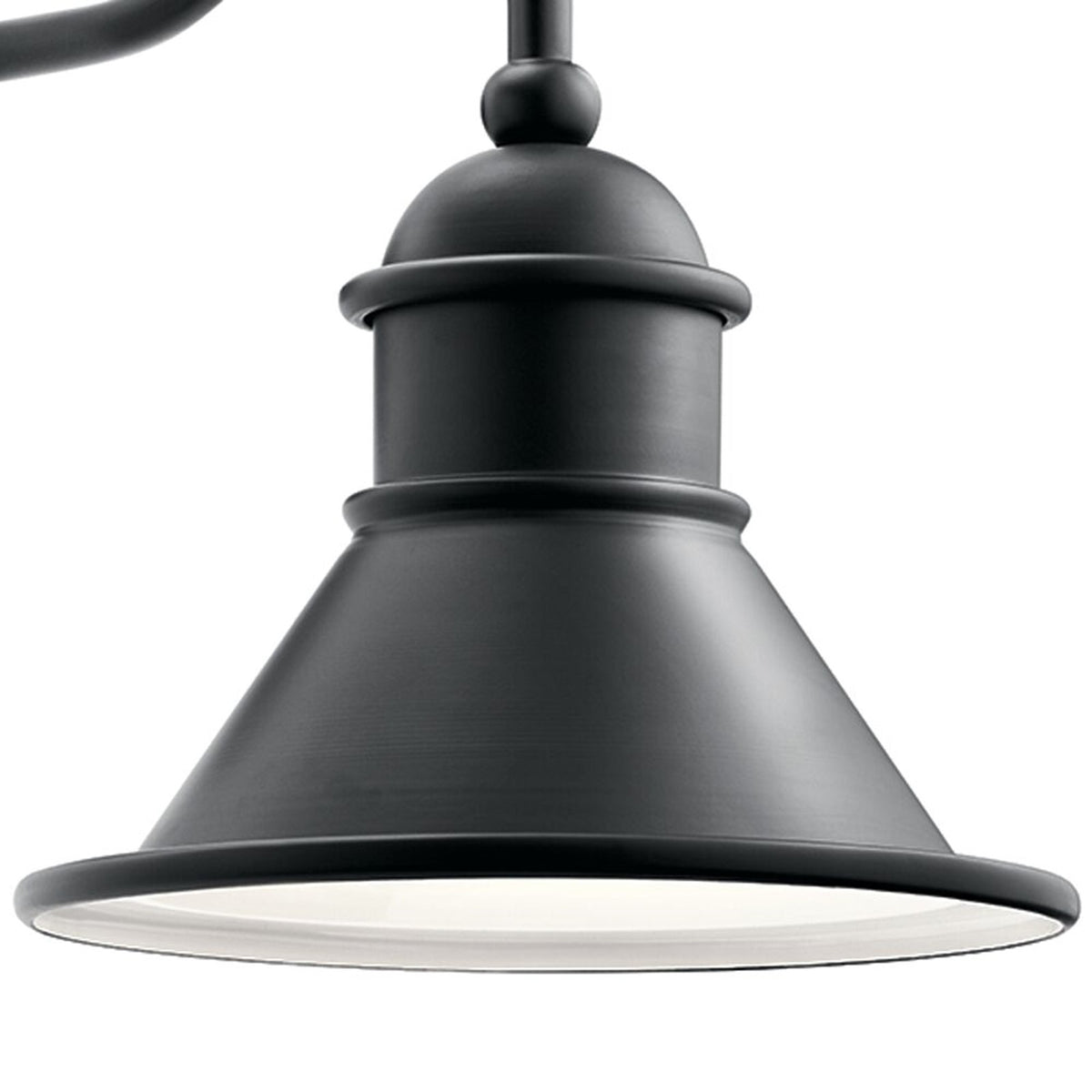 Kichler Northland 12in 1-Light Outdoor Wall Sconce | Rustic Matte Black and White Inner | Covered Porch & Entryway | 12 x 10 x 12 in | Model 49775BK