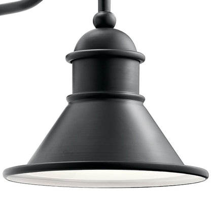 Kichler Northland 12in 1-Light Outdoor Wall Sconce | Rustic Matte Black and White Inner | Covered Porch & Entryway | 12 x 10 x 12 in | Model 49775BK