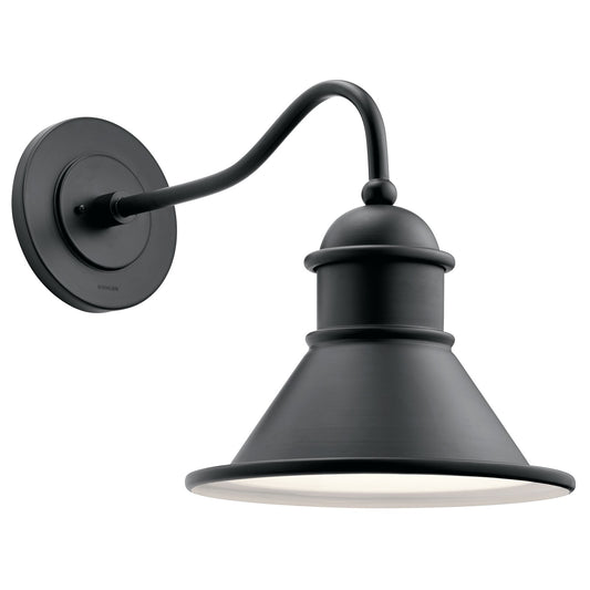 Kichler Northland 14in 1-Light Outdoor Wall Sconce | Rustic Black Aluminum | Covered Patio & Entryway | 14 x 24 x 16.75 in | Model 49776BK
