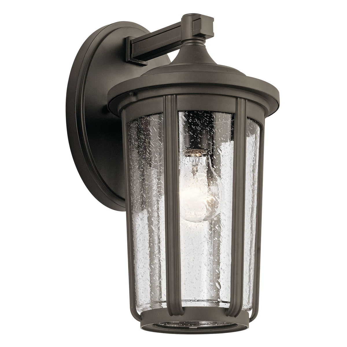 Kichler Fairfield 8in 1-Light Outdoor Wall | Traditional Olde Bronze | Covered Patio & Entryway | 8 x 9 x 14 in | Model 49893OZ