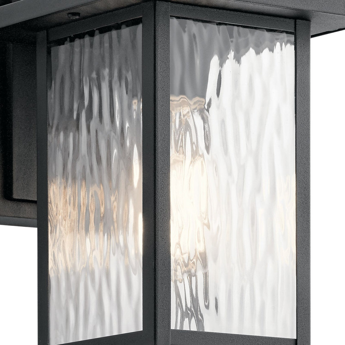 Kichler Capanna Small Outdoor 1-Light Wall Sconce | Textured Black Aluminum | Covered Patio & Entryway | 6.5 x 7.75 x 10.25 in | Model 49924BKT