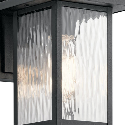 Kichler Capanna Small Outdoor 1-Light Wall Sconce | Textured Black Aluminum | Covered Patio & Entryway | 6.5 x 7.75 x 10.25 in | Model 49924BKT