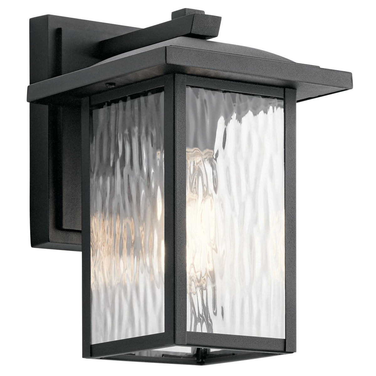Kichler Capanna Small Outdoor 1-Light Wall Sconce | Textured Black Aluminum | Covered Patio & Entryway | 6.5 x 7.75 x 10.25 in | Model 49924BKT