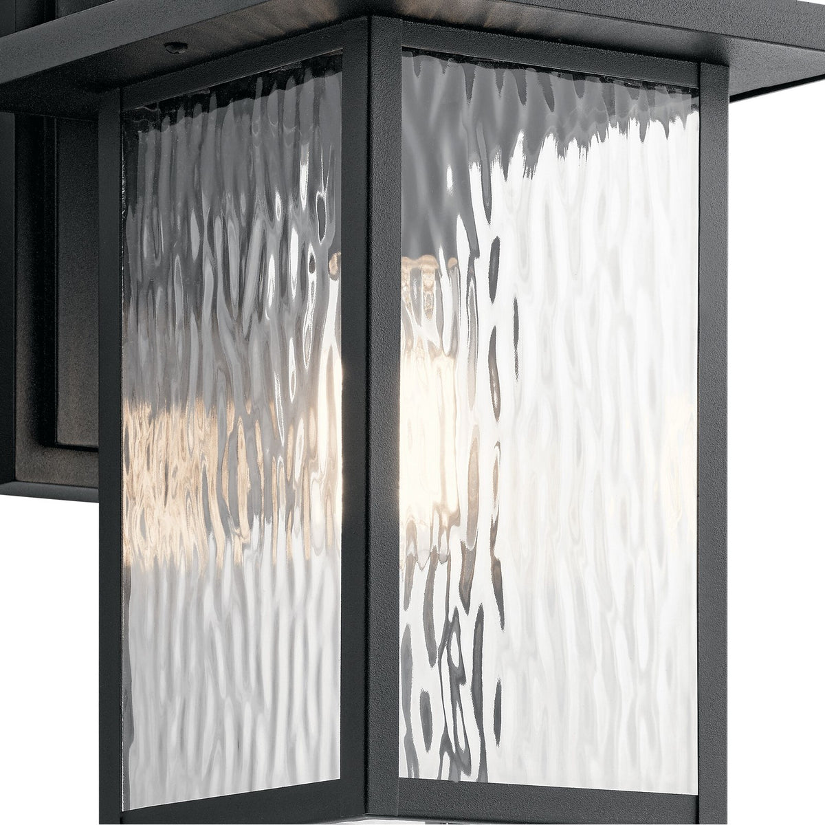 Kichler Capanna Medium 13in 1-Light Outdoor Wall Light | Transitional Textured Black | Covered Patio & Entryway | 8.5 x 10 x 13.25 in | Model 49925BKT
