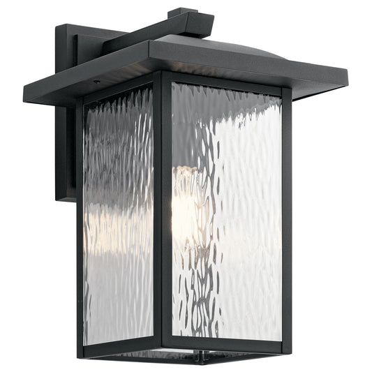 Kichler Capanna 16in 1-Light Outdoor Wall Light | Textured Black Aluminum | Entryway & Patio Wall Light | 12 x 10.5 x 16 in | Model 49926BKT