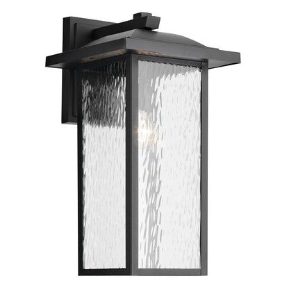 Kichler Capanna 1 Light Outdoor Wall XL, Textured Black/Clear Water - 49928BKT