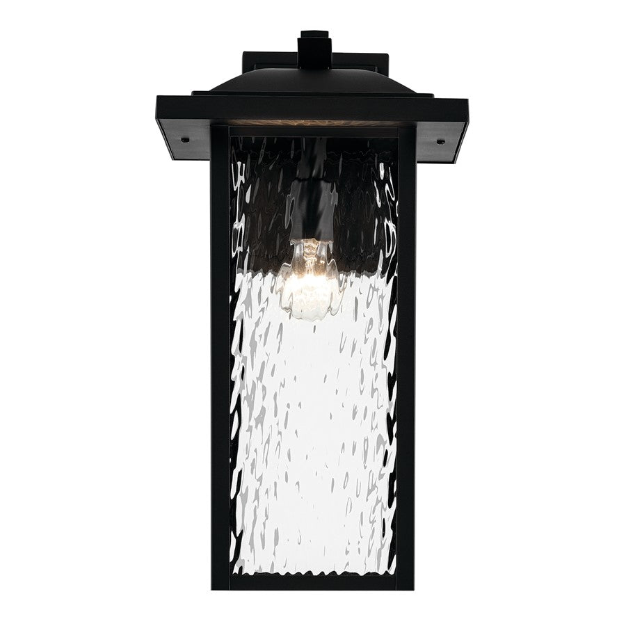 Kichler Capanna 1 Light Outdoor Wall XL, Textured Black/Clear Water
