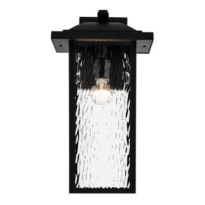 Kichler Capanna 1 Light Outdoor Wall XL, Textured Black/Clear Water