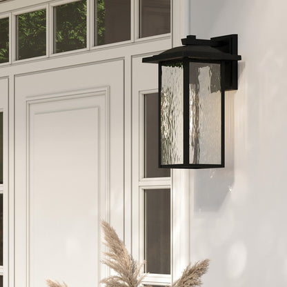 Kichler Capanna 1 Light Outdoor Wall XL, Textured Black/Clear Water