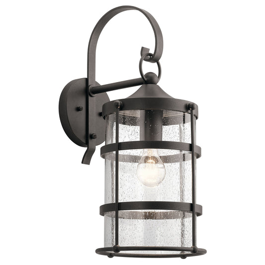 Kichler Mill Lane Large 1-Light Outdoor Wall Light | Transitional Anvil Iron | Wet Location Entry & Patio | 9 x 12 x 21 in | Model 49962AVI