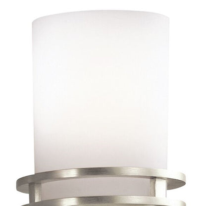 Kichler Hendrik 34in 4-Light Bathroom Vanity Light | Contemporary Brushed Nickel and Satin Etched Cased Opal Glass | Bathroom Vanity | Model 5079NI