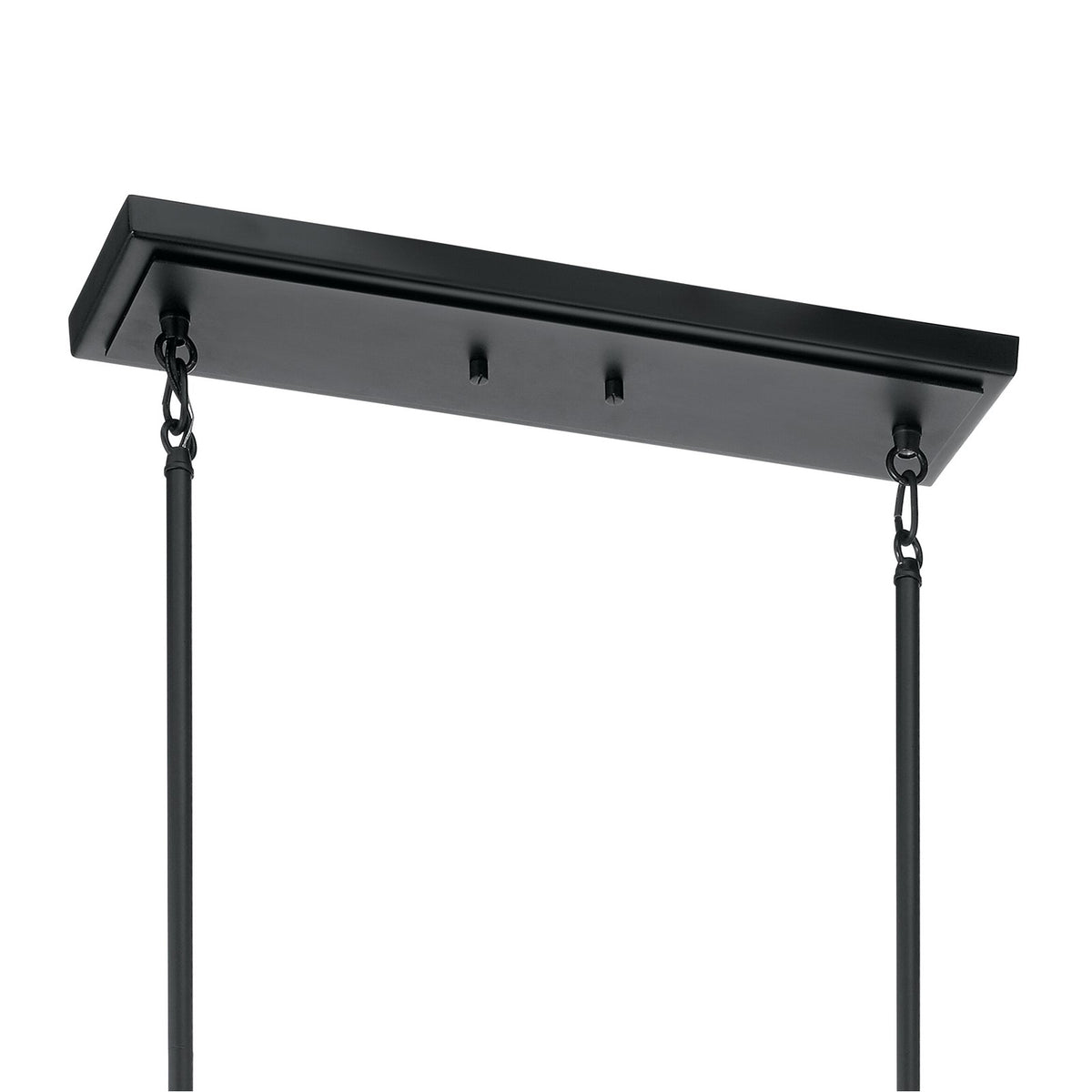 Kichler Kitner 42in 3-Light Linear Chandelier | Black Steel and Clear Glass | Kitchen Island & Dining Room | 42 x 10 x 18 in | Model 52033BK