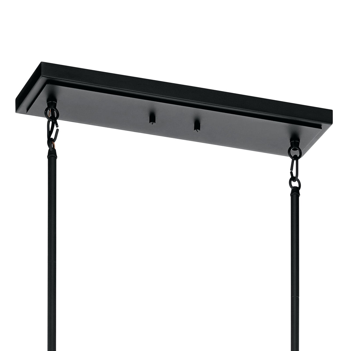 Kichler Kitner 42in 3-Light Linear Chandelier | Black Steel and Clear Glass | Kitchen Island & Dining Room | 42 x 10 x 18 in | Model 52033BK