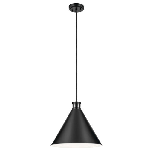 Kichler Zailey 1 Light Cone 14.25" Pendant, Black - 52177BK