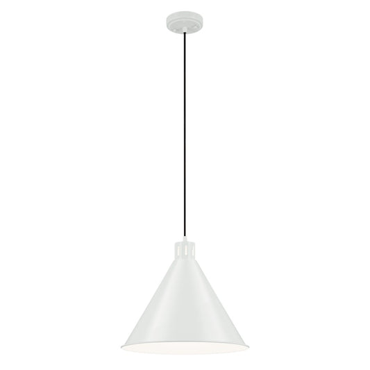 Kichler Zailey 1 Light Cone 14.25" Pendant, White - 52177WH