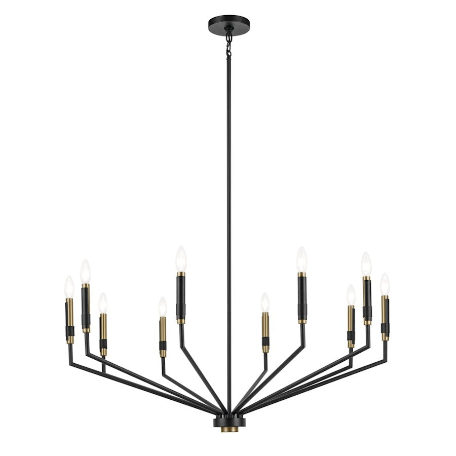 Kichler Armand 10 Light Candle 20.5" Chandelier 1 Tier Large, Black - 52348BK