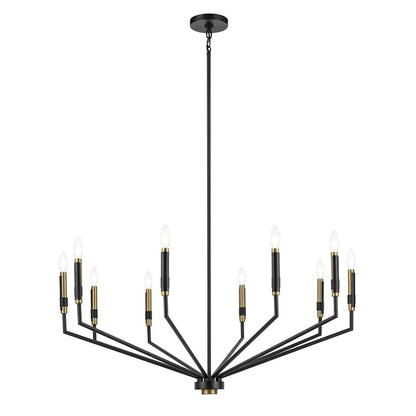 Kichler Armand 10 Light Candle 20.5" Chandelier 1 Tier Large, Black - 52348BK