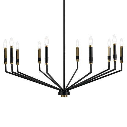 10 Light Candle 20.5" Chandelier, Large, Black